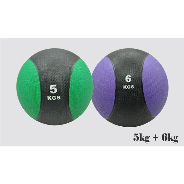 5kg + 6kg Commercial Rubber Medicine Ball Set / Gym Fitness Fit Exercise Ball