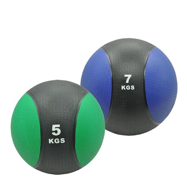 5kg + 7kg Commercial Rubber Medicine Ball Set / Gym Fitness Fit Exercise Ball