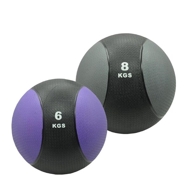 6kg + 8kg Commercial Rubber Medicine Ball Set / Gym Fitness Fit Exercise Ball