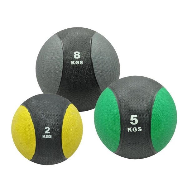 2kg + 5kg + 8kg Commercial Rubber Medicine Ball Set / Gym Fitness Exercise Ball