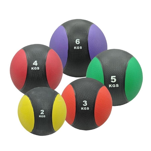 2kg+3kg+4kg+5kg+6kg Commercial Rubber Medicine Ball Set / Fitness Exercise Ball