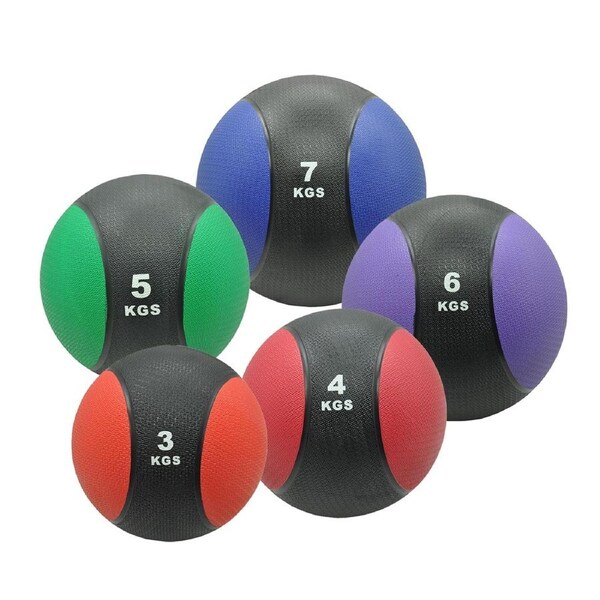3kg+4kg+5kg+6kg+7kg Commercial Rubber Medicine Ball Set / Fitness Exercise Ball