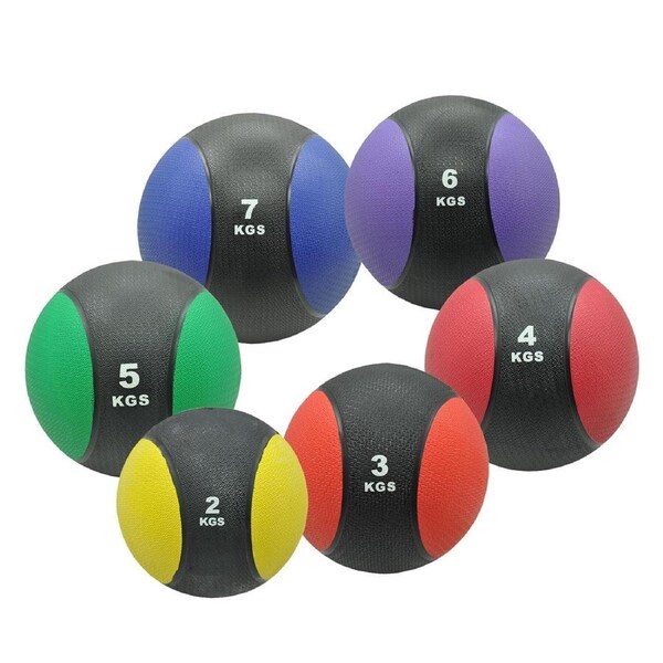 2+3+4+5+6+7kg Commercial Rubber Medicine Ball Set / Gym Fitness Exercise Ball