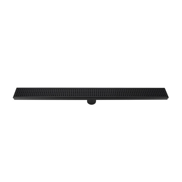 800mm Bathroom Shower Black Grate Drain w/Centre outlet Floor Waste