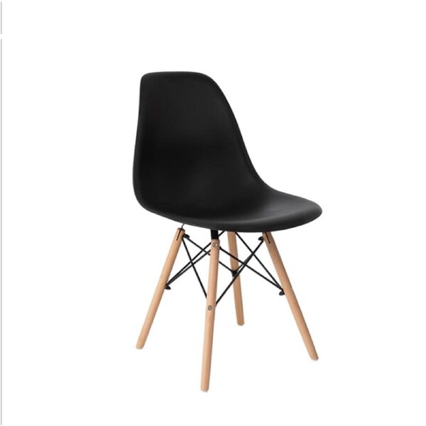Replica Retro Dining Chairs Cafe Kitchen Beech Wooden Black / QTY: 8 Chairs