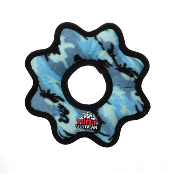 Ultimate Gear Ring Camo Blue Tuff Dog Toy for Medium & Large Dogs by Tuffy
