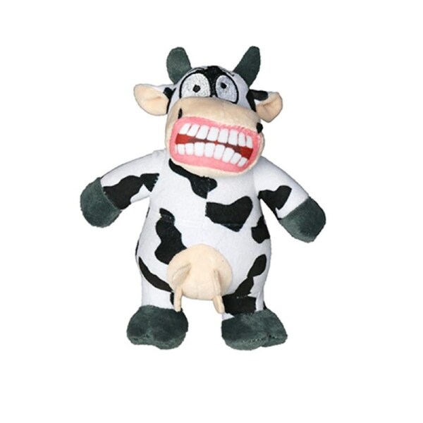 Mighty Junior Angry Animals Mad Cow Tuff Dog Toy for Small & Medium Dogs by Tuffy