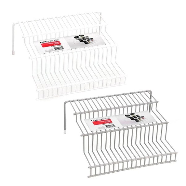 2x Metal Wire 3Tier Spice Display Racks Shelves Storage Organiser Cabinet Pantry