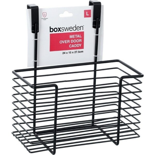 Over Door Storage Caddy Metal Wire Basket Tray Box Hook Large Organiser