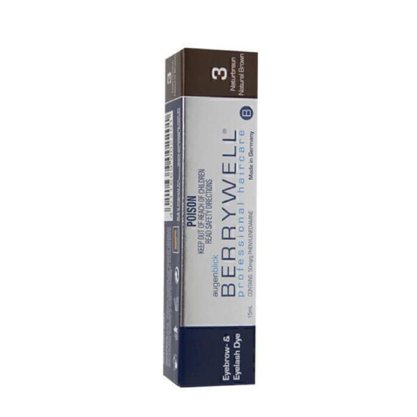 Berrywell Eyebrow And Eyelash Tint Tinting Colour Dye #3 Natural Brown 15ml