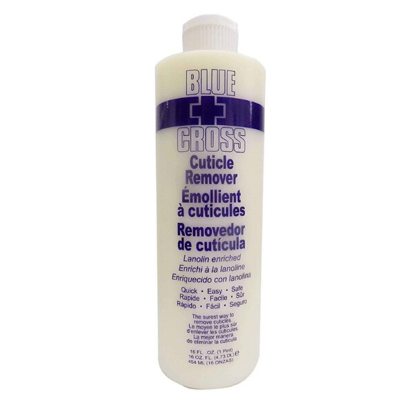Blue Cross Cuticle Remover Lanolin Enriched Manicure Pedicure 16oz 473ml