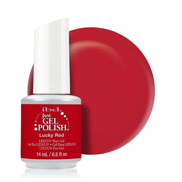 IBD Just Gel Soak Off UV LED Nail Polish Lacquer 56584 Lucky Red 14ml