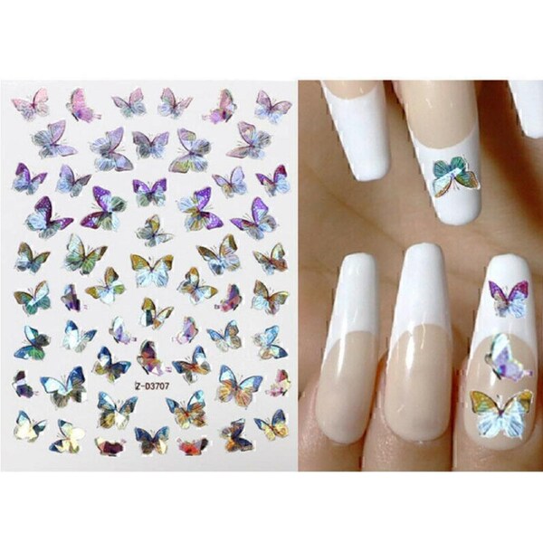 Holographic 3D Laser Butterfly Nail Art Stickers Butterflies Decal Z-D3707
