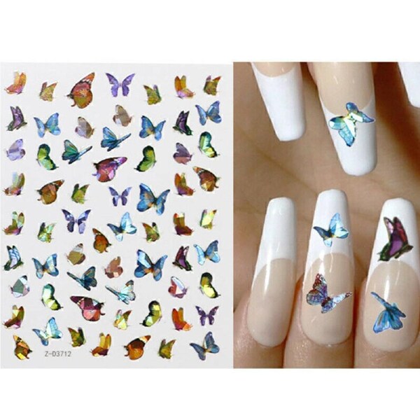Holographic 3D Laser Butterfly Nail Art Stickers Butterflies Decal Z-D3712
