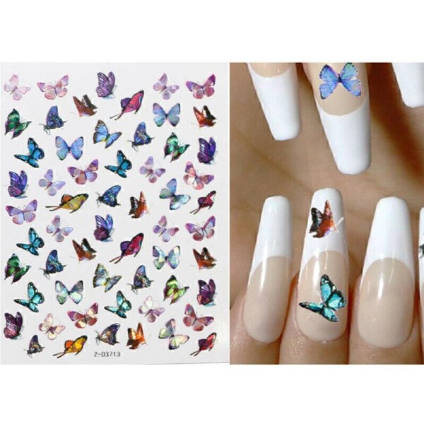 Holographic 3D Laser Butterfly Nail Art Stickers Butterflies Decal Z-D3713