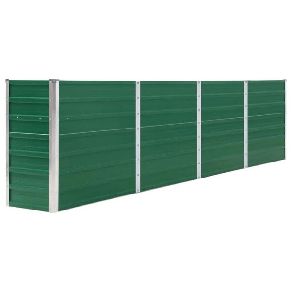 Raised Garden Bed 320x40x77 cm Galvanised Steel Green vidaXL