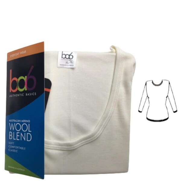 Ladies Thermal Long Sleeve Top Wool Blend Underwear Round Neck Womens Thermals XX-Large (20)