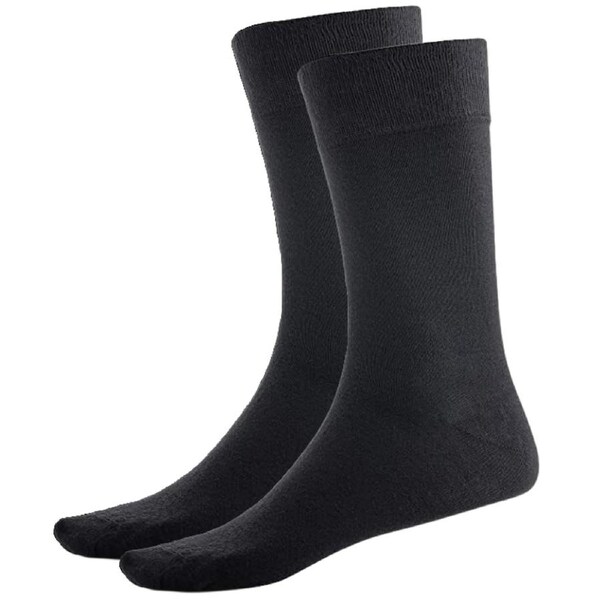 BAMBOO SOCKS Crew Natural Eco Healthy Enviro Unisex Work Anti-Bacterial Business Navy / 6-11