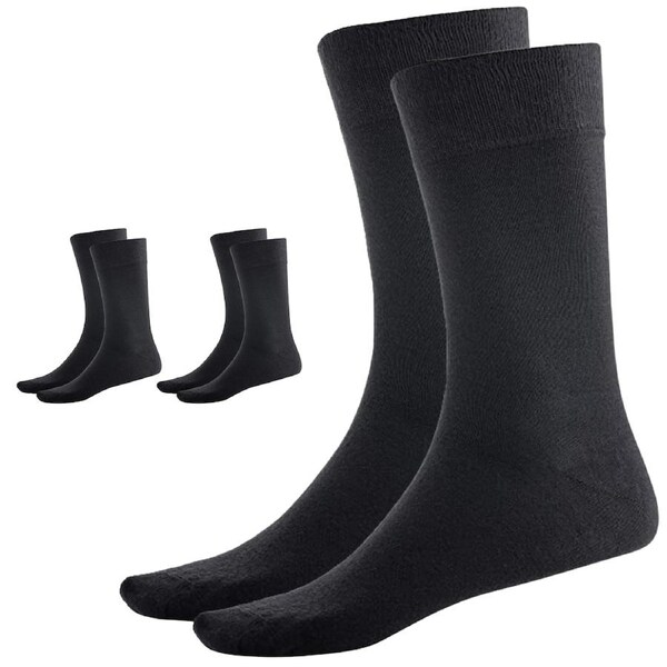 3 Pairs BAMBOO SOCKS Crew Natural Eco Healthy Enviro Unisex Work Business Black / 6-11