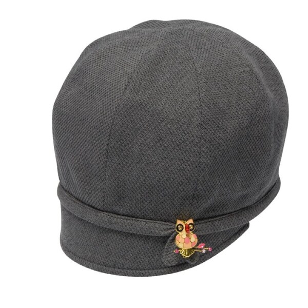 GOORIN BROTHERS Ladies Hooty Drop-Slope Cloche Hat - Grey X-Small