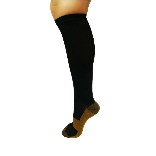 AXIGN Medical Compression Stockings Socks Travel Flight Circulation High - Black S/M (Mens US 6-7, Womens US 5-10)