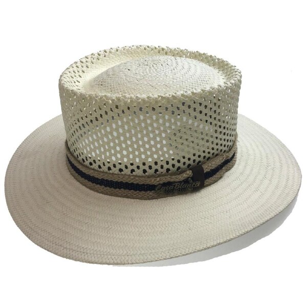 Natural STRAW PANAMA HAT FEDORA Summer Trilby Sun MADE IN USA One Size