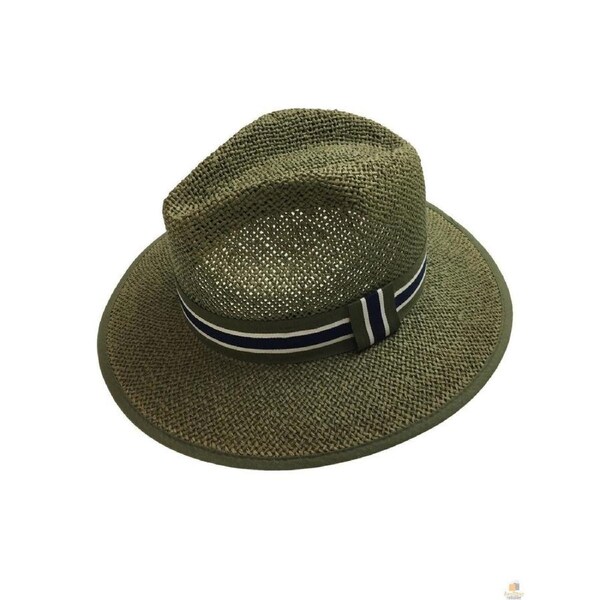 Natural Paper Panama Hat Fedora Summer Wide Brim Hat Sun Protection BR233 Sturdy Medium (57cm)