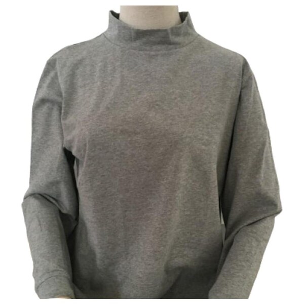 Ladies SKIVVY Turtle Neck Womens Long Sleeve Plain Top Skivvies Warm Grey Marle / X-Small