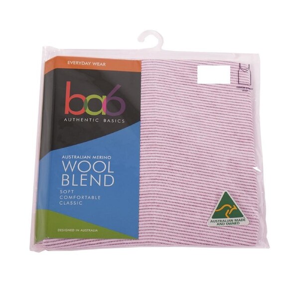 ba6 Womens Merino Wool Blend Thermal Ribbon Strap Vest Camisole Top Thermals - Natural/Red XL