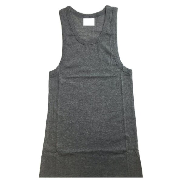 Mens PLAIN SINGLET 100% Cotton Blank Slim Tank Top Gym Basic Casual S-3XL Grey / M