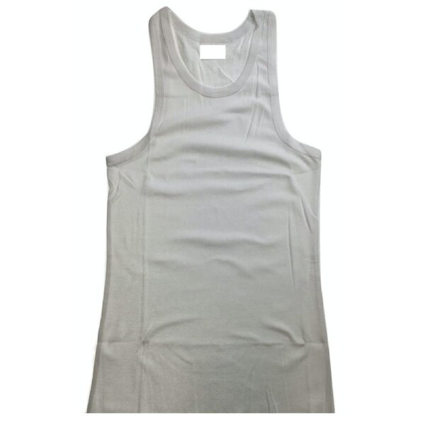Mens PLAIN SINGLET 100% Cotton Blank Slim Tank Top Gym Basic Casual S-3XL White / XXL