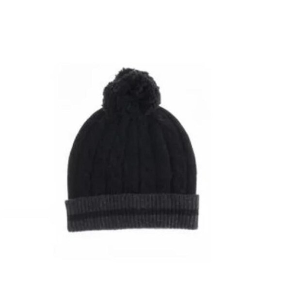 Dents Mens Cable Knit Beanie Hat Wool Warm Winter Knit - Black/Charcoal Medium