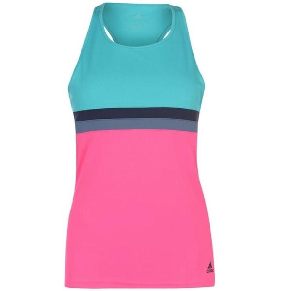 Adidas Womens Club Sleeveless Tank Top Climalite Tennis Sport - Hi-Res Aqua M