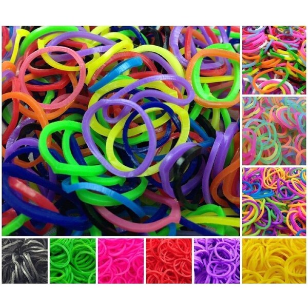 2400 LOOM BANDS Rubber Refill Kit DIY Magical Bracelet 96 S Clips, 8 Hooks Choose My Colours