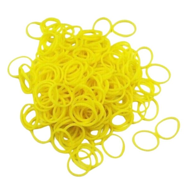 2400 LOOM BANDS Rubber Refill Kit DIY Magical Bracelet 96 S Clips, 8 Hooks Plain Yellow