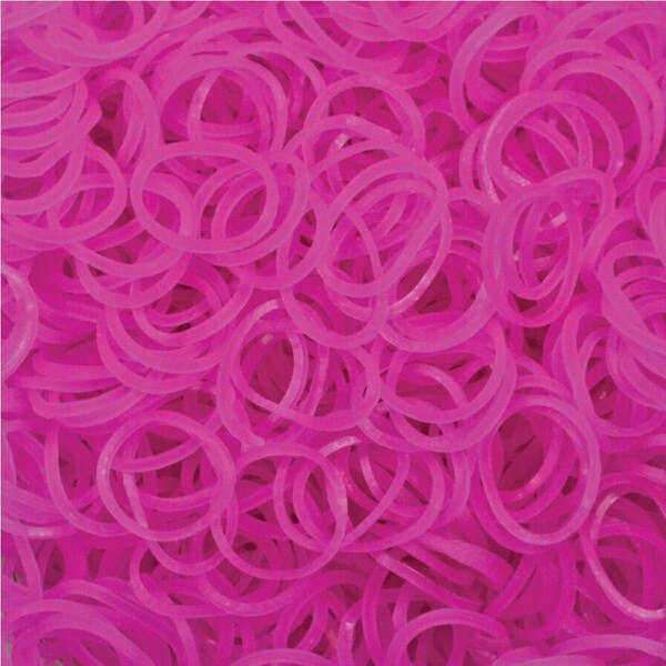 2400 LOOM BANDS Rubber Refill Kit DIY Magical Bracelet 96 S Clips, 8 Hooks Plain Hot Pink