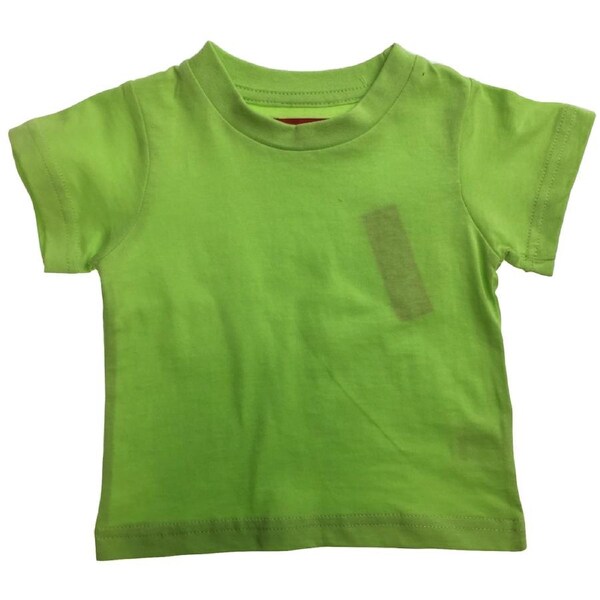 TODDLER PLAIN T SHIRT 100% COTTON Basic Blank Tee Top Teen Teenager Crew Kids Lime / 0