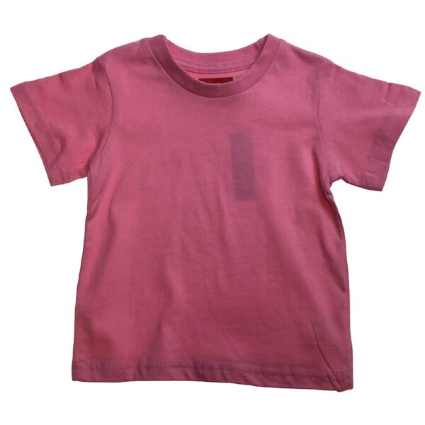 TODDLER PLAIN T SHIRT 100% COTTON Basic Blank Tee Top Teen Teenager Crew Kids Pink / 2
