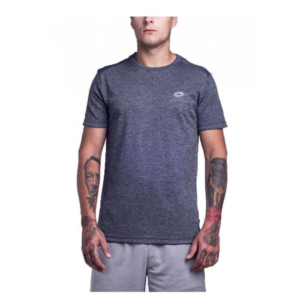 Lotto Mens Bryan V Tee Shirt PL Sports Training - Black/Blue L