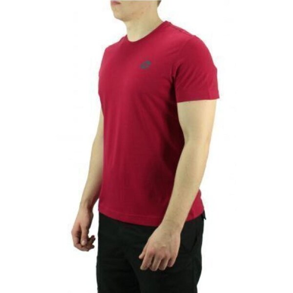 Lotto Mens L73 BS Tee Shirt Sports Soccer Tennis Training - Red/Navy L