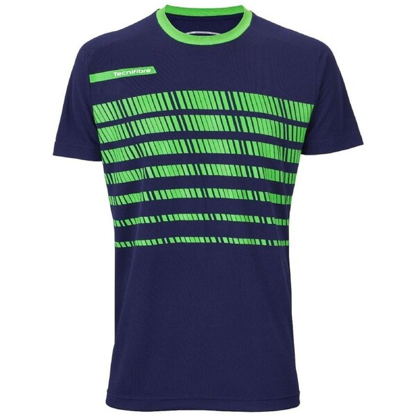 Tecnifibre Womens Top Tee Shirt F2 Airmesh 360 Tennis Fitness - Navy/Green S