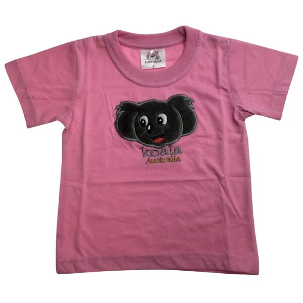 Kids KOALA AUSTRALIA T Shirt Tee Souvenir Gift Childrens Child 100% Cotton Top Light Pink / 1