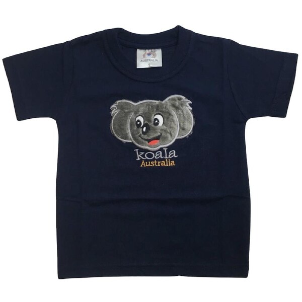Kids KOALA AUSTRALIA T Shirt Tee Souvenir Gift Childrens Child 100% Cotton Top Navy / 4