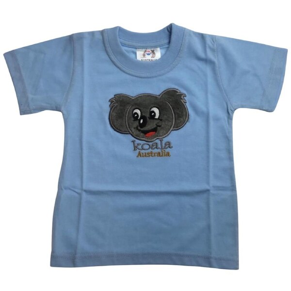 Kids KOALA AUSTRALIA T Shirt Tee Souvenir Gift Childrens Child 100% Cotton Top Sky Blue / 8