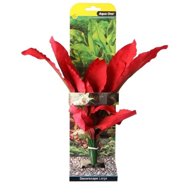 30cm Large Amazon Red Aquarium Plant Silk For Fish Tanks And Aquariums by Aqua One