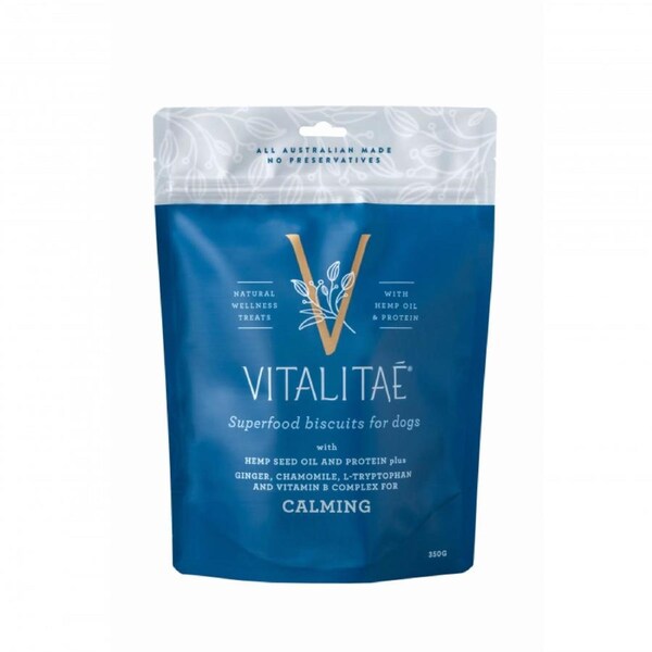 Biscuit Calming Dog & Puppy Treats 350 gram by Vitalitae with Hemp Seed Oil