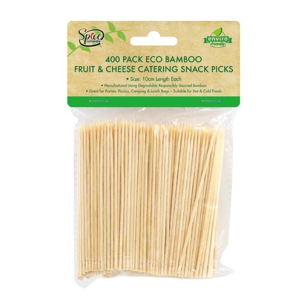 2000pc Disposable Bamboo Fruit Picks 10cm Catering Wooden Skewers Cocktail Stick