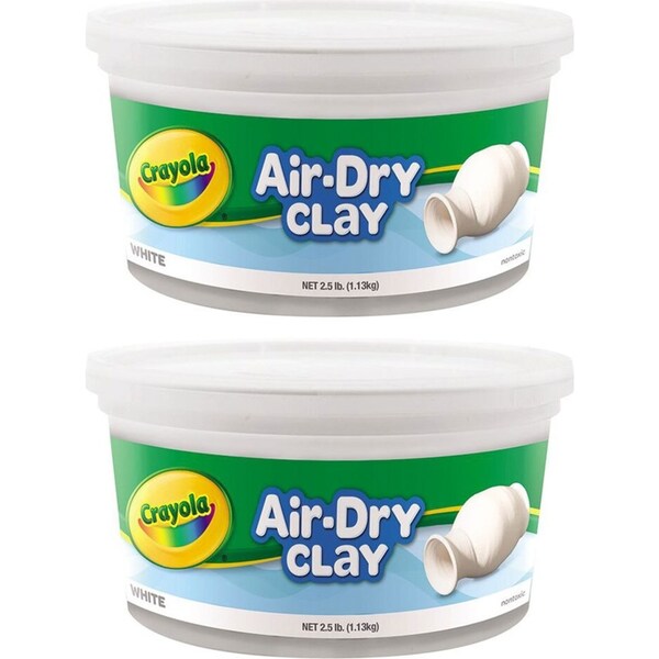 2PK Crayola 1.13kg Air Dry Clay Tub Kids/Children 6y+ Modelling Play Toy White