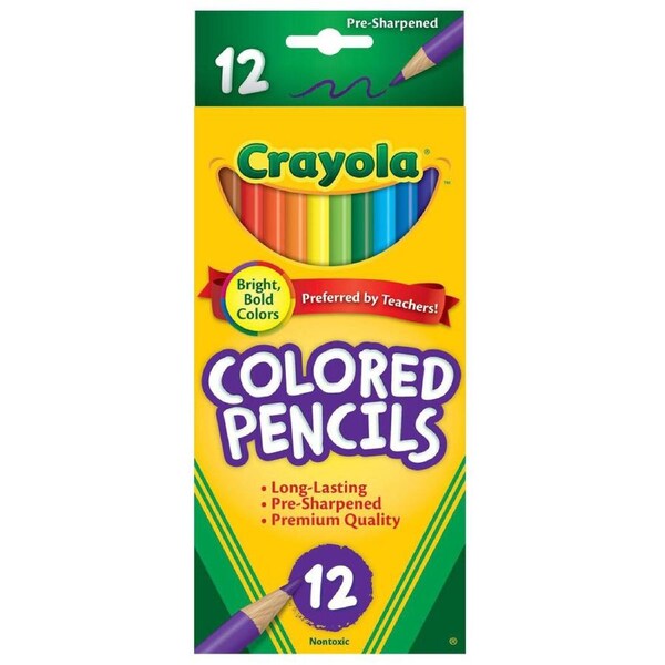 12PK Crayola Full Sized Coloured Pencils Drawing Colouring Arts/Crafts Kids 3y+