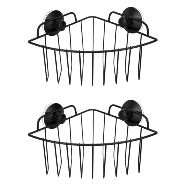2PK Boxsweden Bathroom Corner Wall Suction Rack Shower Caddy Shelf Holder